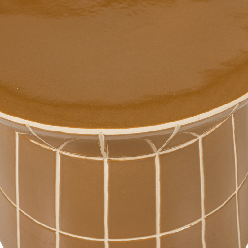 Dekorativt Sidobord Plu 38 cm Rund - Honungsgul - Möbler - Bord & matgrupper - Avlastningsbord - Lampbord