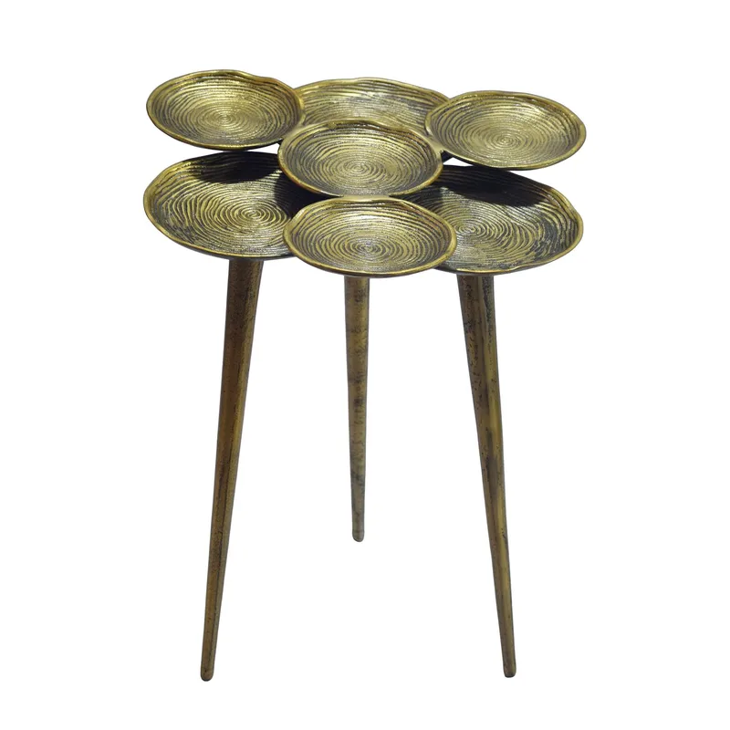 Denvor Runt sidobord 46 cm i aluminium, guld