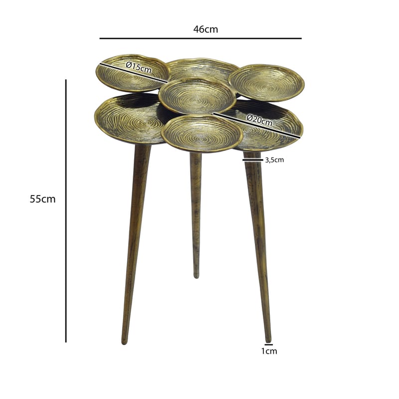 Denvor Runt sidobord 46 cm i aluminium - guld - Möbler - Bord & matgrupper - Avlastningsbord - Lampbord