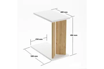 Deyra Sidobord 25 cm - Ek/Vit - Möbler - Bord & matgrupper - Avlastningsbord - Lampbord