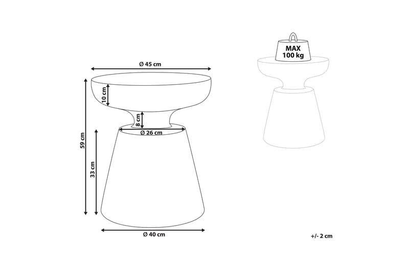 Diondra Sidobord 45 cm - Svart - Möbler - Bord & matgrupper - Avlastningsbord - Lampbord