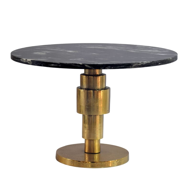 Dorlen Runt soffbord i aluminium med marmorskiva - svart och guld - Möbler - Bord & matgrupper - Avlastningsbord - Konsolbord & sidobord