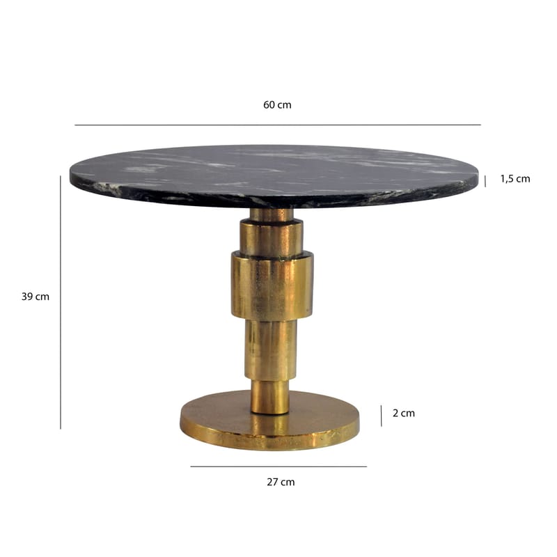 Dorlen Runt soffbord i aluminium med marmorskiva - svart och guld - Möbler - Bord & matgrupper - Avlastningsbord - Konsolbord & sidobord