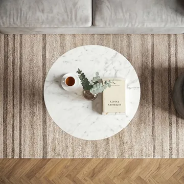 Dorlen Runt soffbord i aluminium med marmorskiva - vit och guld - Möbler - Bord & matgrupper - Avlastningsbord - Konsolbord & sidobord