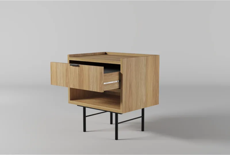 Dravo Sängbord 40 cm - Naturlig hickory / naturlig ekton - Möbler - Bord & matgrupper - Avlastningsbord - Sängbord & nattduksbord