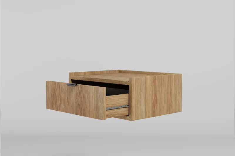 Dravo Vägghängt Sängbord 40 cm - Naturlig hickory / naturlig ekton - Möbler - Bord & matgrupper - Avlastningsbord - Sängbord & nattduksbord
