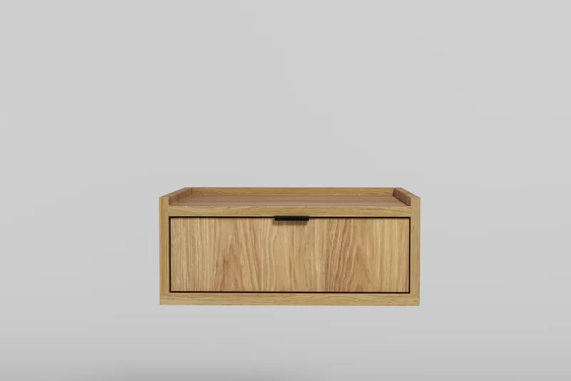 Dravo Vägghängt Sängbord 40 cm - Naturlig hickory / naturlig ekton - Möbler - Bord & matgrupper - Avlastningsbord - Sängbord & nattduksbord