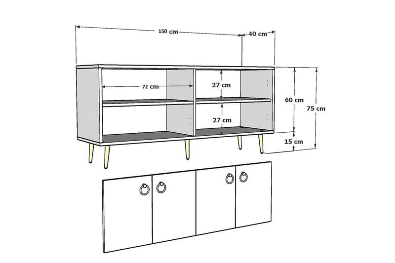 Drop Konsollbord 140x75 cm Brun - Hanah Home - Hallbord - Konsolbord & sidobord