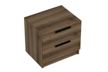 Duleep Sängbord & Nattduksbord 54 cm med Trä- och Valnötsutseende, Förvaring med Lådor - Brun - Möbler - Bord & matgrupper - Avlastningsbord - Sängbord & nattduksbord