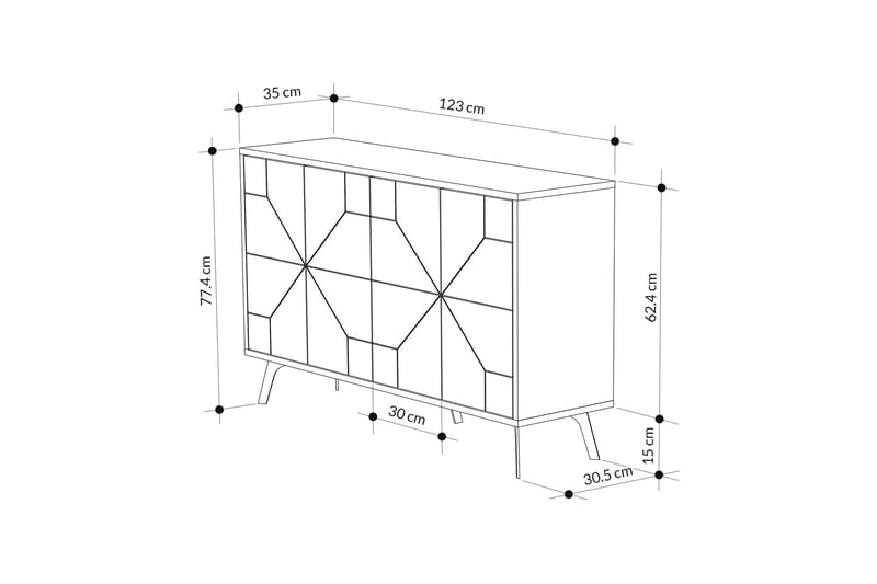 Dune Konsollbord 123x77,4 cm Svart - Hanah Home - Hallbord - Konsolbord & sidobord