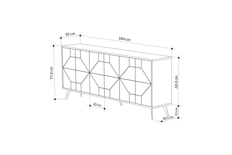 Dune Konsollbord 183,8x77,4 cm Antracit - Hanah Home - Hallbord - Konsolbord & sidobord