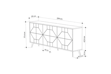 Dune Konsollbord 183,8x77,4 cm Antracit - Antracit - Möbler - Tv möbel & mediamöbel - TV bänk & mediabänk