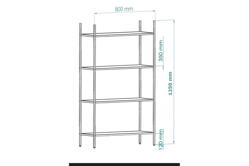 Edilberta Bokhylla 80 cm - Svart - Förvaring - Hylla - Bokhylla