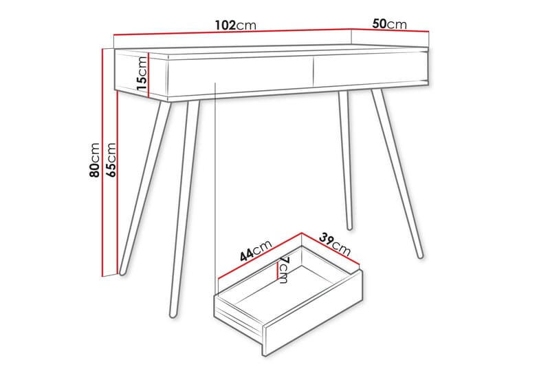 Edson Sidobord 102 cm - Svart - Möbler - Bord & matgrupper - Avlastningsbord - Lampbord
