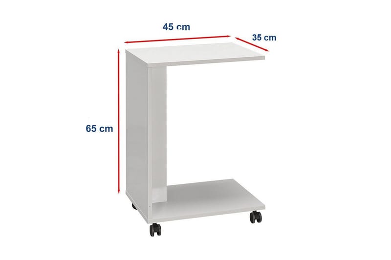 Edwars Sidobord 35 cm - Vit - Möbler - Bord & matgrupper - Avlastningsbord - Lampbord