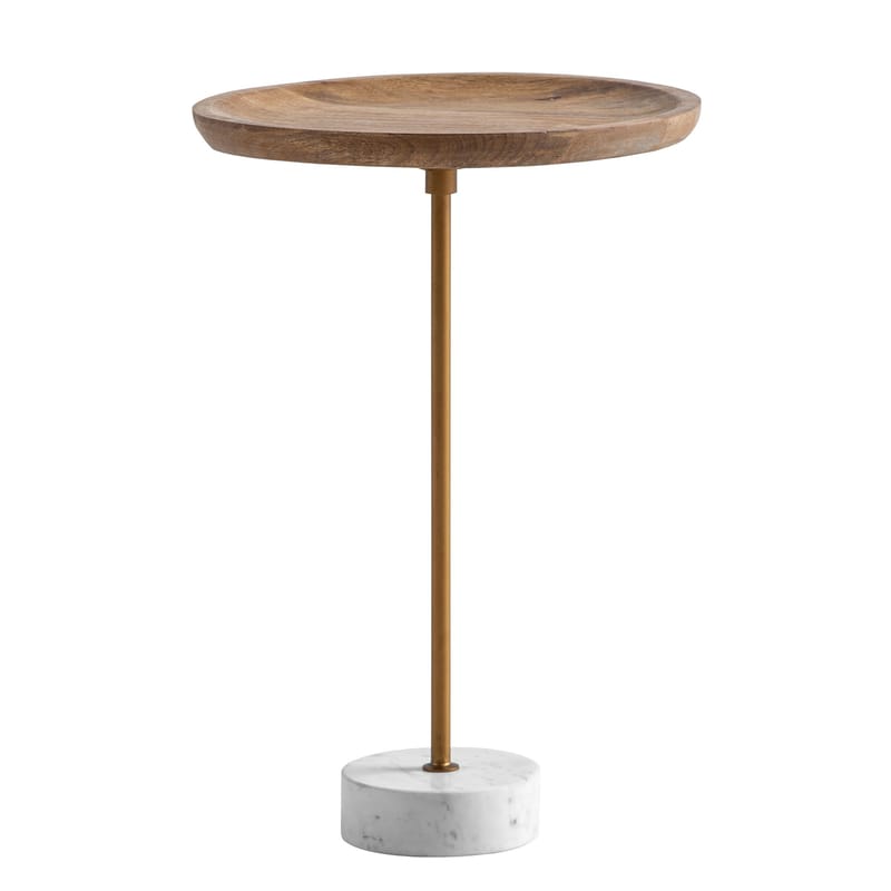 Eliela Sidobord 40 cm Rund - varm mörkbrun, guld och vit - Möbler - Bord & matgrupper - Avlastningsbord - Konsolbord & sidobord