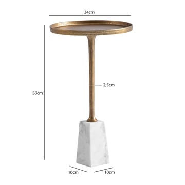 Eliilo Sidobord 34 cm - antikguld och vit marmor - Möbler - Bord & matgrupper - Avlastningsbord - Konsolbord & sidobord