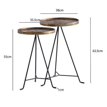 Eliira Satsbord 38 cm Industriell stil - Antikguld och svart - Möbler - Bord & matgrupper - Avlastningsbord - Satsbord