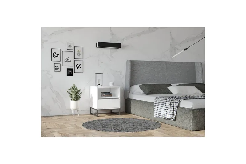 Elvarn Sängbord 51 cm - Vit - Möbler - Bord & matgrupper - Avlastningsbord - Sängbord & nattduksbord