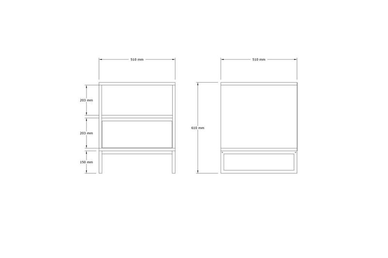 Elvarn Sängbord 51 cm - Vit - Möbler - Bord & matgrupper - Avlastningsbord - Sängbord & nattduksbord