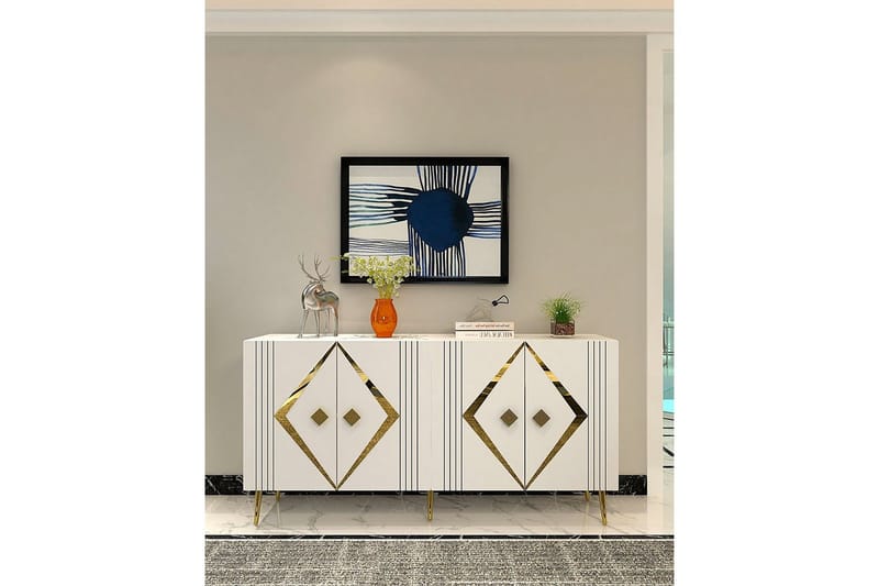 Elvon Konsollbord 150 cm - Vit/Guld - Möbler - Bord & matgrupper - Avlastningsbord - Hallbord