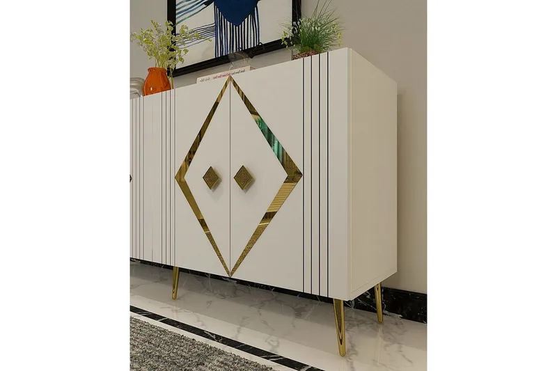 Elvon Konsollbord 150 cm - Vit/Guld - Möbler - Bord & matgrupper - Avlastningsbord - Hallbord