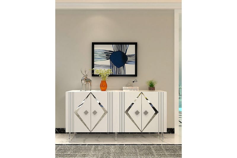 Elvon Konsollbord 150 cm - Vit/Silver - Möbler - Bord & matgrupper - Avlastningsbord - Hallbord