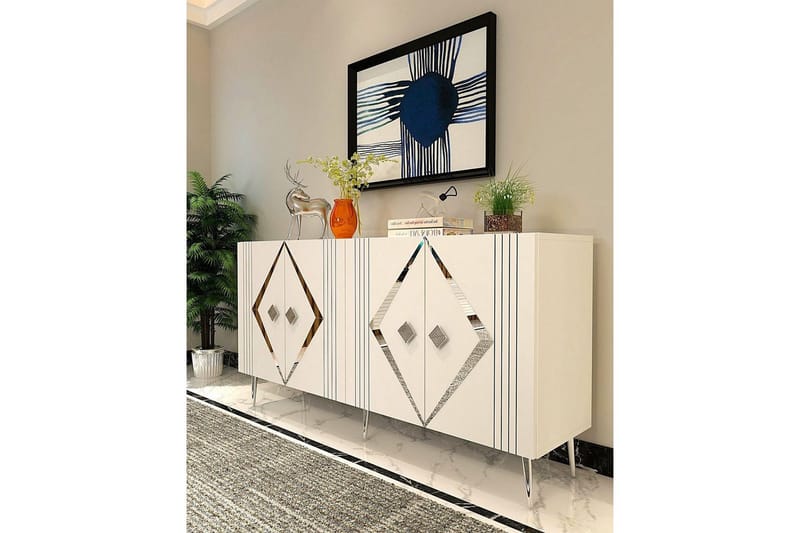 Elvon Konsollbord 150 cm - Vit/Silver - Möbler - Bord & matgrupper - Avlastningsbord - Hallbord