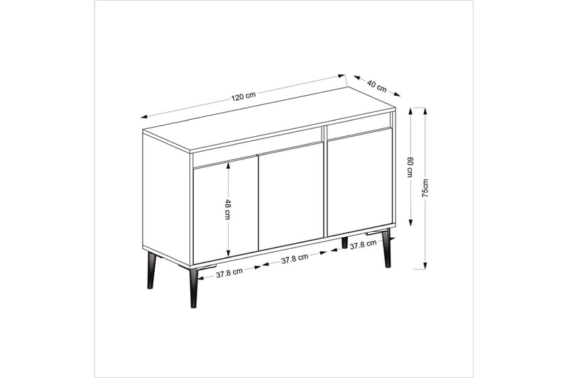 Emlak Konsollbord 120x75 cm Antracit/Brun - Hanah Home - Hallbord - Konsolbord & sidobord