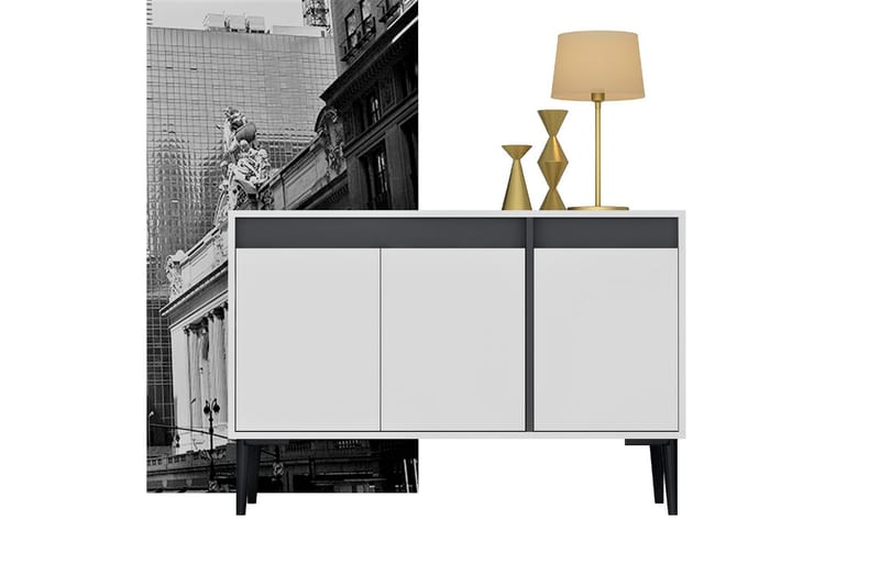Emlak Konsollbord 120x75 cm Vit/Antracit - Hanah Home - Möbler - Bord & matgrupper - Avlastningsbord - Hallbord