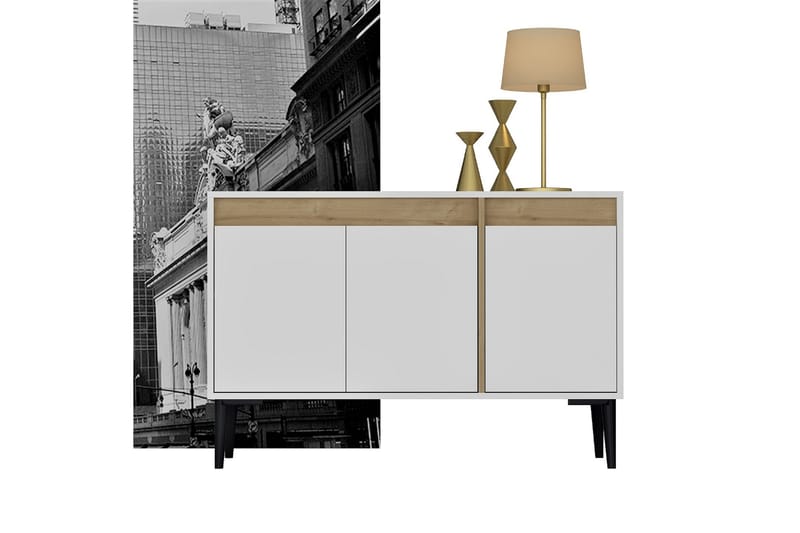 Emlak Konsollbord 120x75 cm Vit/Brun - Hanah Home - Möbler - Bord & matgrupper - Avlastningsbord - Hallbord