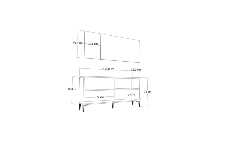 Esta Konsollbord 150 cm - Mediumfärgat trä/Antracit - Möbler - Bord & matgrupper - Avlastningsbord - Hallbord