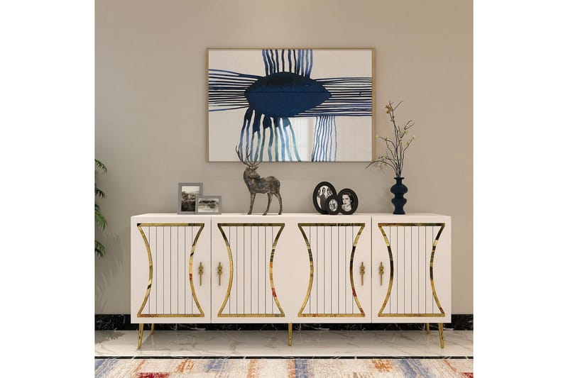 Falra Konsollbord 150 cm - Vit/Guld - Möbler - Bord & matgrupper - Avlastningsbord - Hallbord