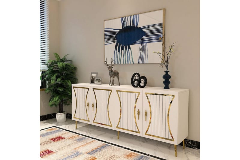 Falra Konsollbord 150 cm - Vit/Guld - Möbler - Bord & matgrupper - Avlastningsbord - Hallbord