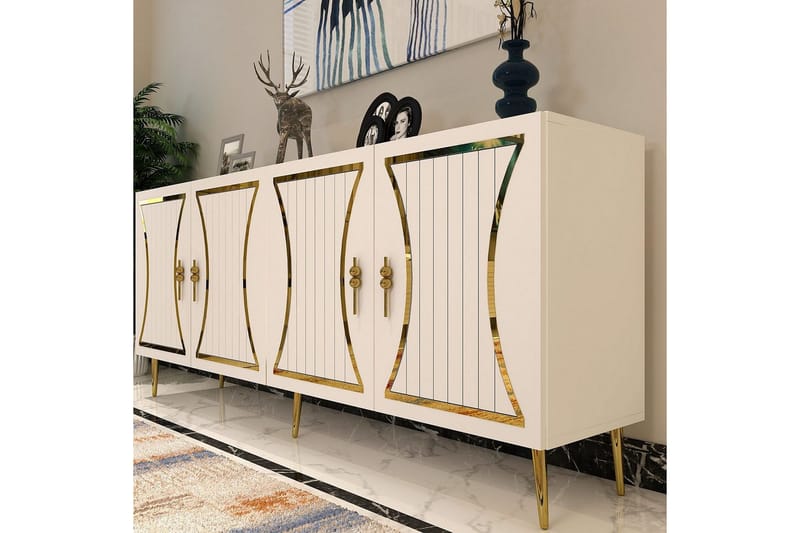 Falra Konsollbord 150 cm - Vit/Guld - Möbler - Bord & matgrupper - Avlastningsbord - Hallbord