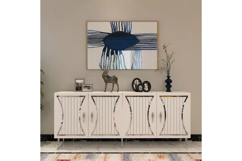 Falra Konsollbord 150 cm - Vit/Silver - Möbler - Bord & matgrupper - Avlastningsbord - Hallbord