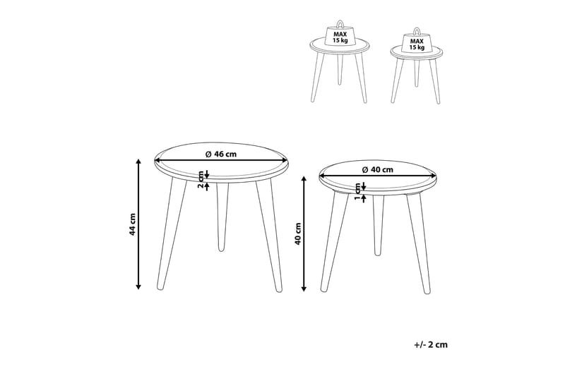 Fawn Satsbord 46 cm - Ljust trä - Möbler - Bord & matgrupper - Avlastningsbord - Satsbord