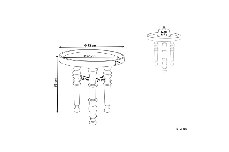 Faylinn Sidobord 52 cm - Svart - Möbler - Bord & matgrupper - Avlastningsbord - Lampbord