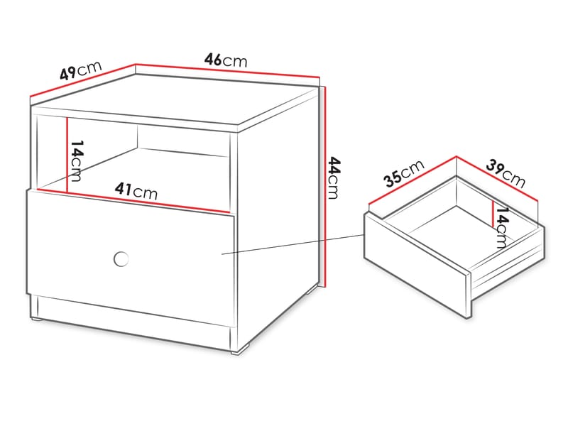 Fayric Sängbord 46 cm - Beige - Möbler - Bord & matgrupper - Avlastningsbord - Sängbord & nattduksbord