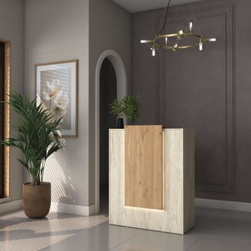 Fenvik Receptionbord 90x110x40 cm - Travertin och valnöt - Möbler - Bord & matgrupper - Avlastningsbord - Hallbord