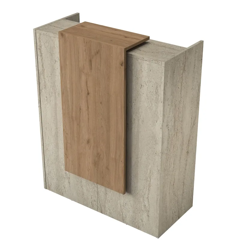 Fenvik Receptionbord 90x110x40 cm - Travertin och valnöt - Möbler - Bord & matgrupper - Avlastningsbord - Hallbord