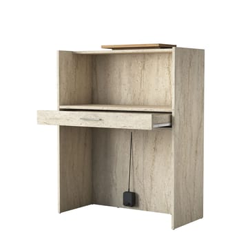 Fenvik Receptionbord 90x110x40 cm - Travertin och valnöt - Möbler - Bord & matgrupper - Avlastningsbord - Hallbord