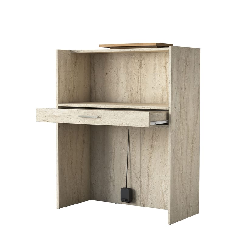 Fenvik Receptionbord 90x110x40 cm - Travertin och valnöt - Möbler - Bord & matgrupper - Avlastningsbord - Hallbord