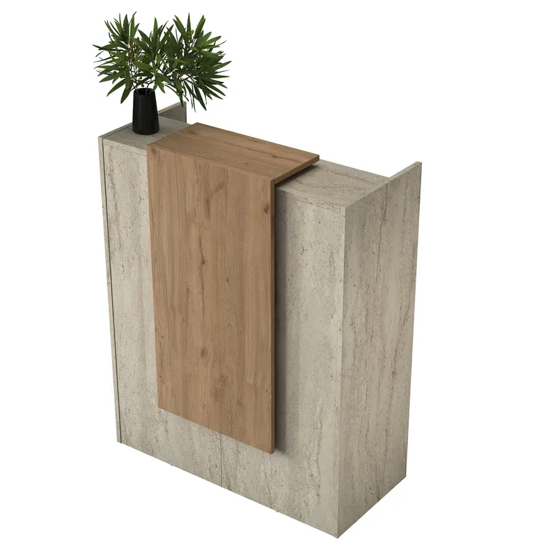 Fenvik Receptionbord 90x110x40 cm - Travertin och valnöt - Möbler - Bord & matgrupper - Avlastningsbord - Hallbord