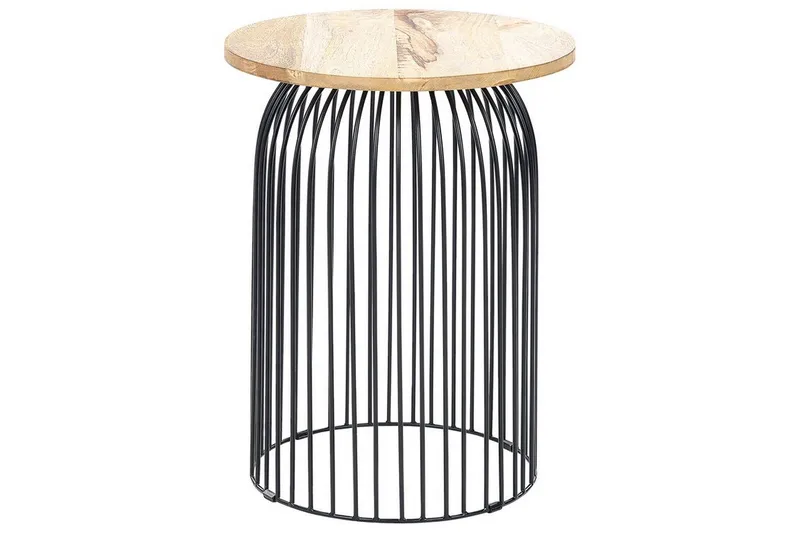 Ferron Sidobord 36 cm, Ljust trä/Svart