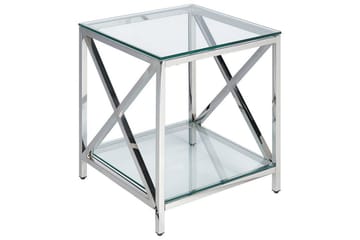 Fidelina Sidobord 45 cm - Silver/Transparent - Möbler - Bord & matgrupper - Avlastningsbord - Lampbord