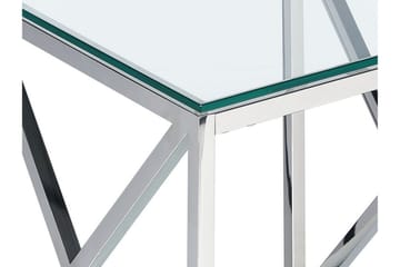 Fidelina Sidobord 45 cm - Silver/Transparent - Möbler - Bord & matgrupper - Avlastningsbord - Lampbord