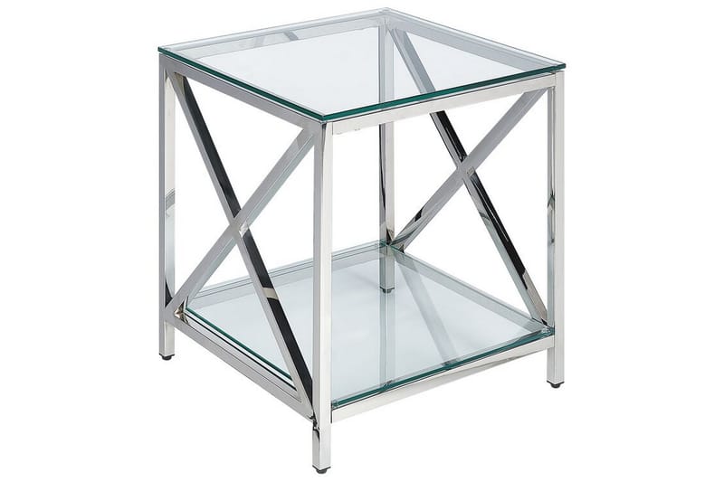 Fidelina Sidobord 45 cm - Silver/Transparent - Möbler - Bord & matgrupper - Avlastningsbord - Lampbord