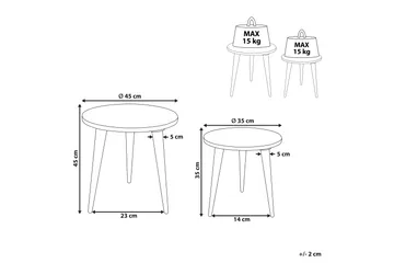 Filbert Satsbord 45 cm - Ljust trä/Vit - Möbler - Bord & matgrupper - Avlastningsbord - Satsbord