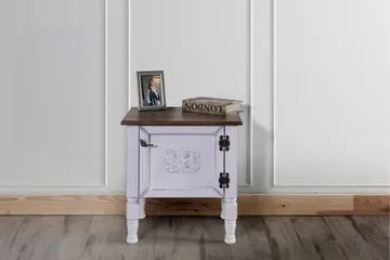 Floris Sängbord med Förvaring och Hyllor i Trä - Vit - Möbler - Bord & matgrupper - Avlastningsbord - Sängbord & nattduksbord